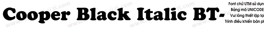 Cooper Black Italic BT字体转换